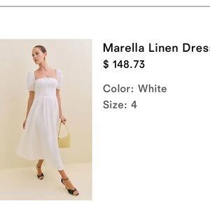 Reformation Classic White Midi Dress